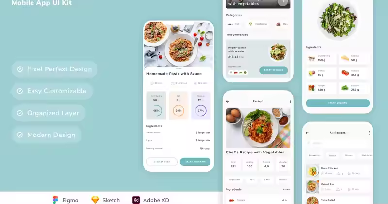 食谱书移动应用程序 UI 套件