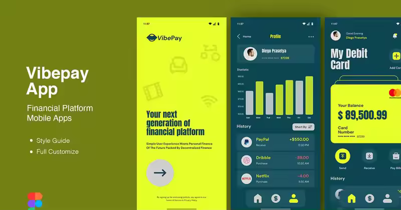 Vibepay – 金融平台移动应用模板