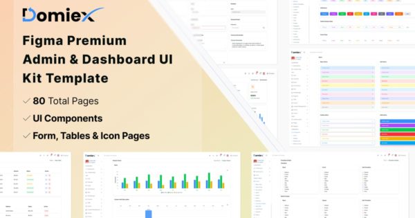 Domiex – Figma 管理和仪表板 UI 套件模板