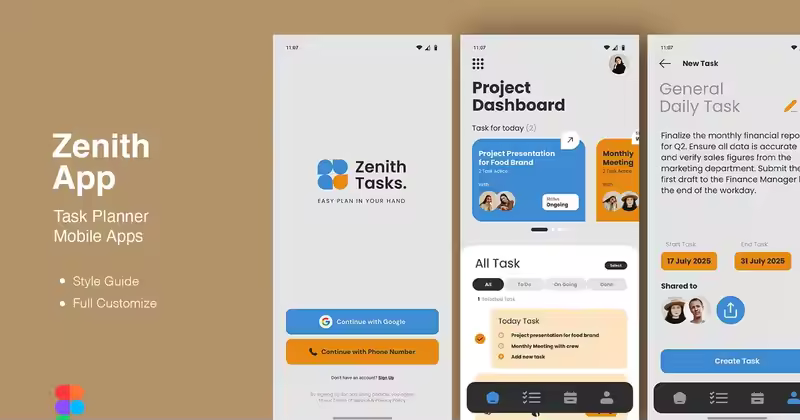 Zenith – 任务规划器移动应用程序模板