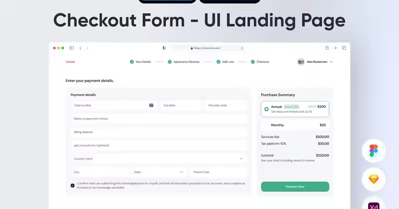 结帐表单 UI 登陆页面