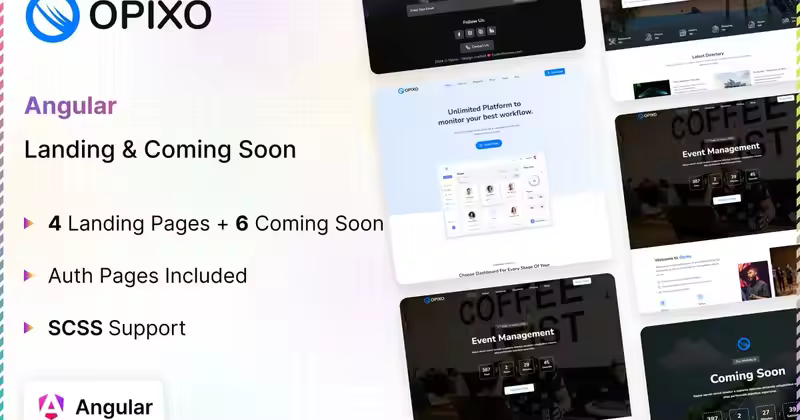 Opixo – Angular Landing & Coming Soon 模板