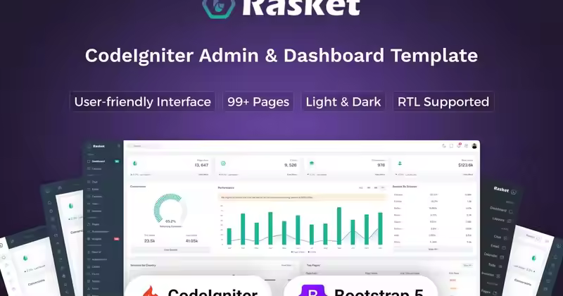 Rasket – CodeIgniter 管理仪表板模板