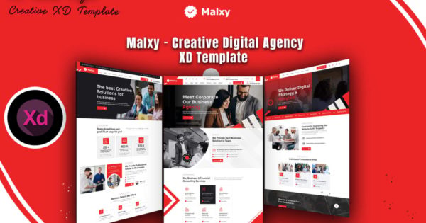 Malxy – 创意数字代理 XD 模板