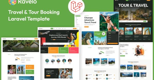 Ravelo – 旅行和旅游预订 Laravel 模板