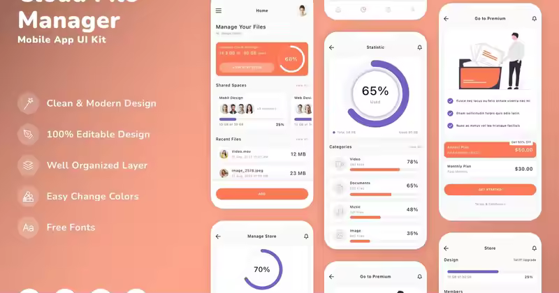 云文件管理器移动应用程序 UI 套件