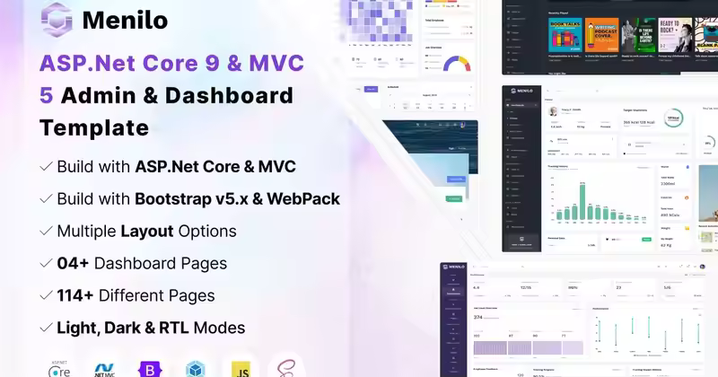Menilo – ASP.Net Core MVC 管理仪表板模板