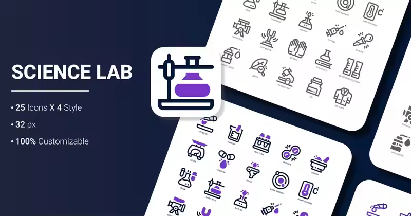 科学实验室图标包