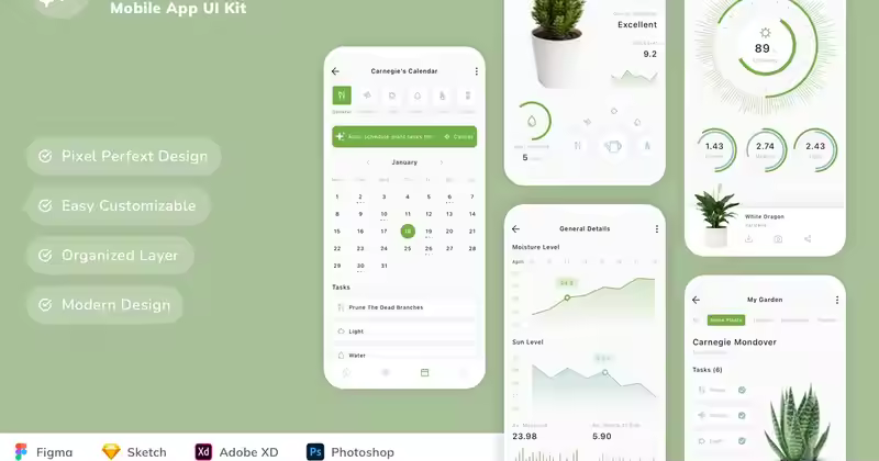 AI 植物护理移动应用 UI 套件