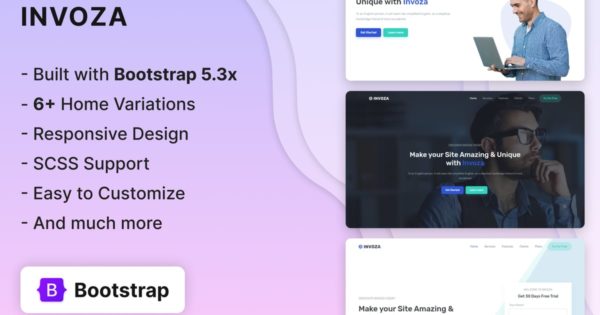 Invoza – Bootstrap 5 登陆页面模板