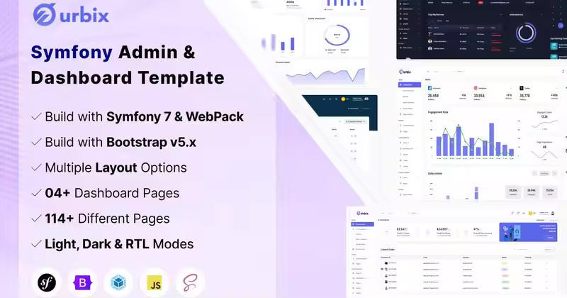 Urbix – Symfony 管理及仪表盘模板