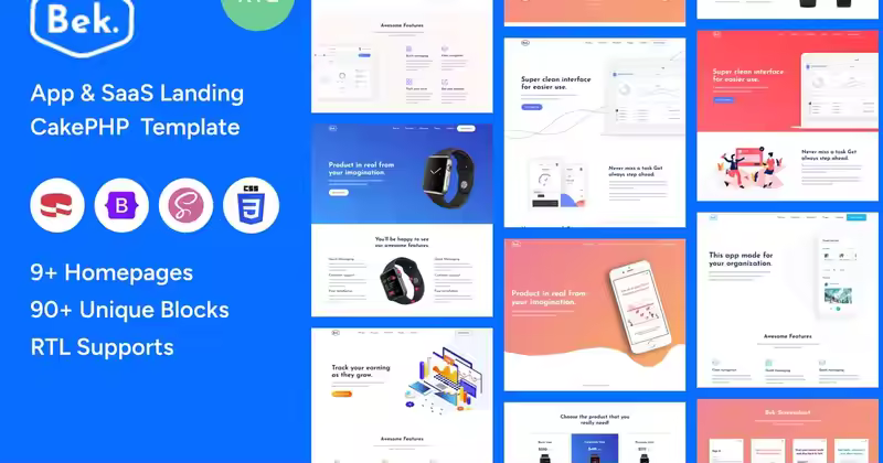 Bek – Saas 和软件 CakePHP 模板