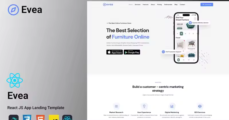 Evea – React 登陆页面模板