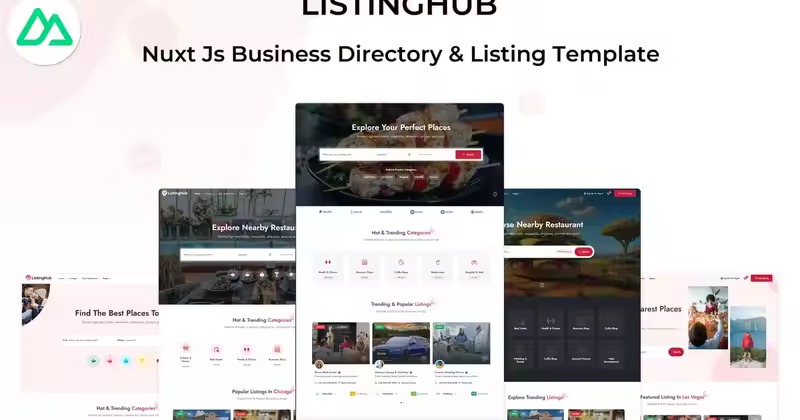 ListingHub – Nuxt Js 商业列表模板
