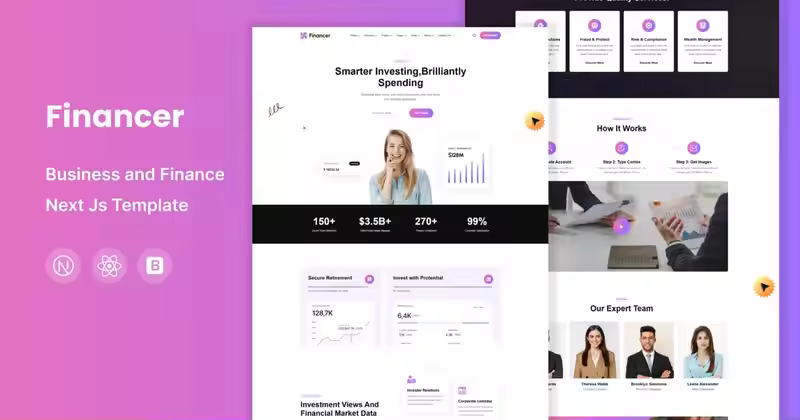 Financer – 商业和金融 React Next Js