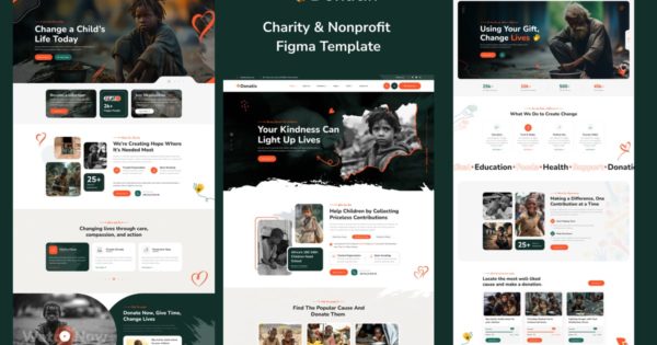 Donatix – 慈善和非营利 Figma 模板