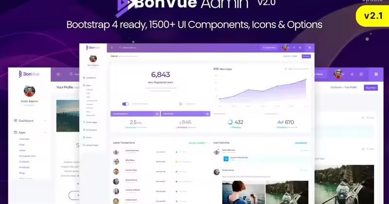 BonVue – HTML Bootstrap 管理模板