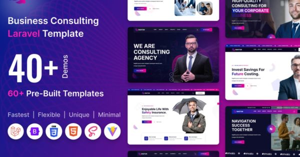 Bastun – 商业咨询 Bootstrap 和 Laravel12