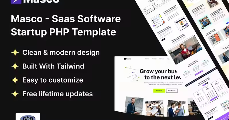Masco Saas 软件初创公司 Tailwind PHP 模板