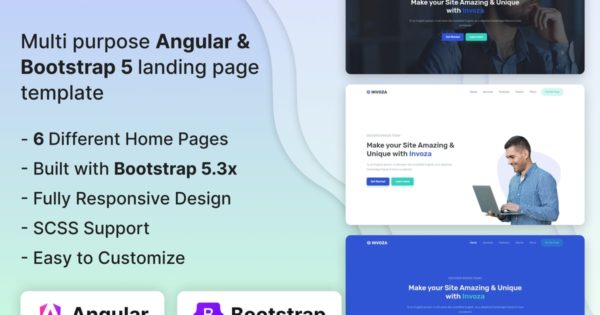 Invoza – Angular 登陆页面模板