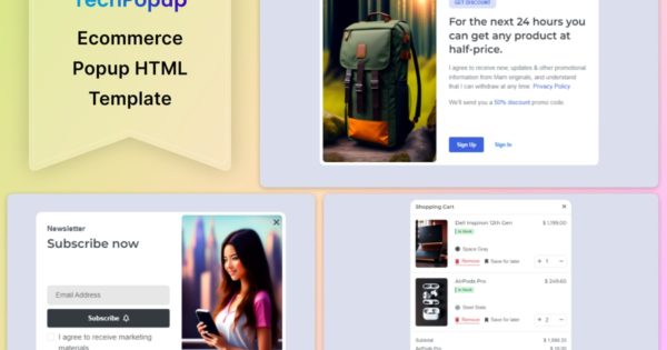 TechPopup – 电子商务弹出 HTML 模板