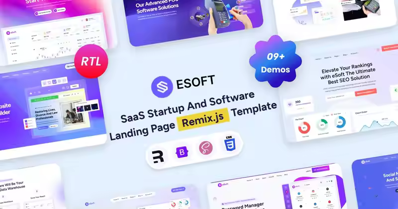 eSoft – Remix.Js SaaS 初创公司和软件落地 P