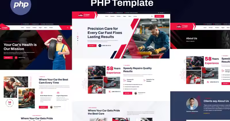 Cripar – 汽车维修服务 PHP 模板