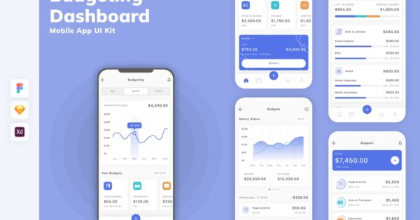 预算仪表盘移动应用程序 UI 套件
