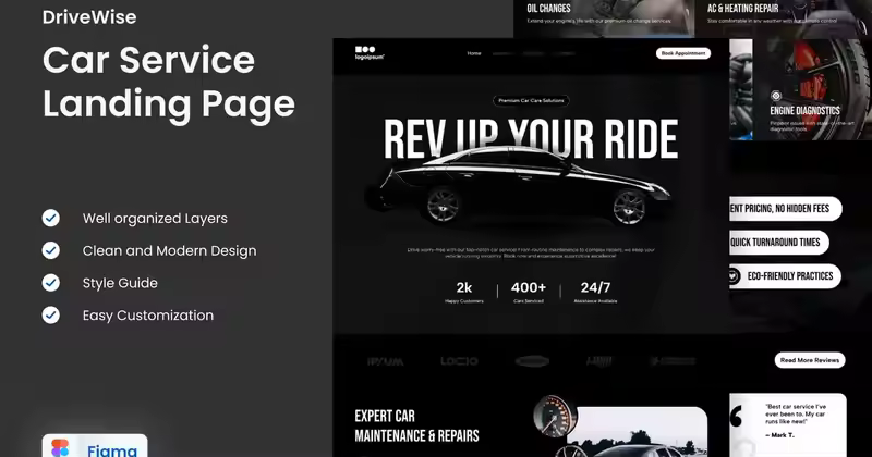 DriveWise – 汽车服务登陆页面