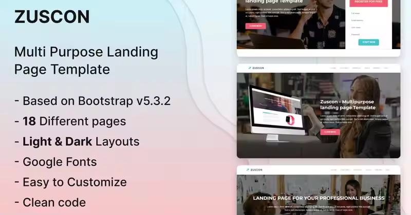 Zuscon – Bootstrap 5 登陆页面模板