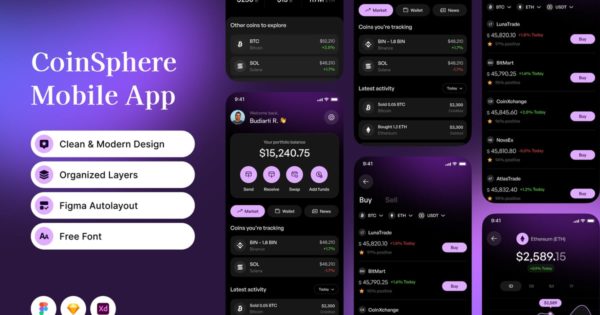 CoinSphere – 加密货币移动应用程序