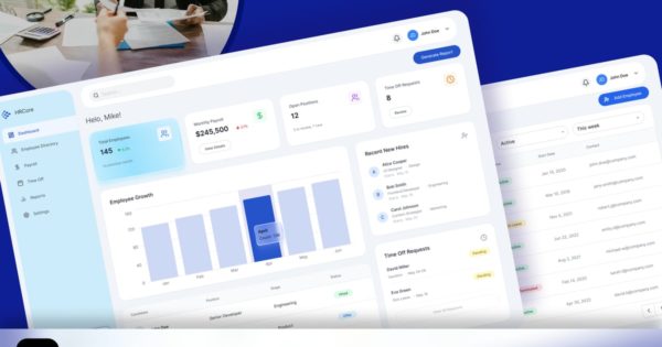 HR 仪表板 Web 应用程序 Figma 模板