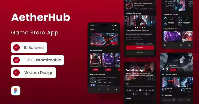 AetherHub – 游戏商店移动应用