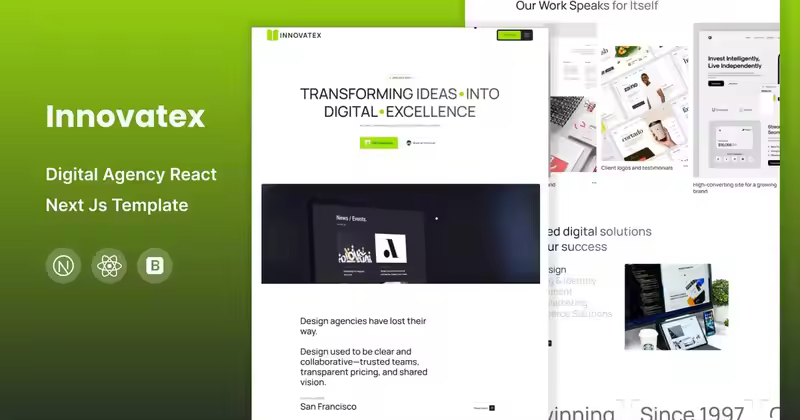 Innovatex – 数字代理 React Next Js 模板