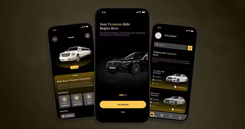 汽车租赁 – 移动应用程序 UI 套件