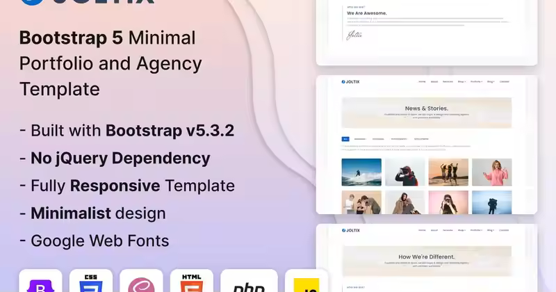 Joltix – Bootstrap 5 极简投资组合和代理