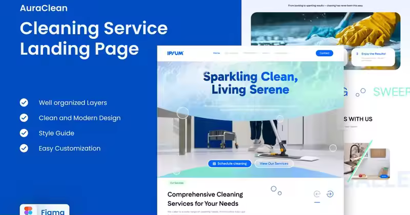 AuraClean – 清洁服务登陆页面