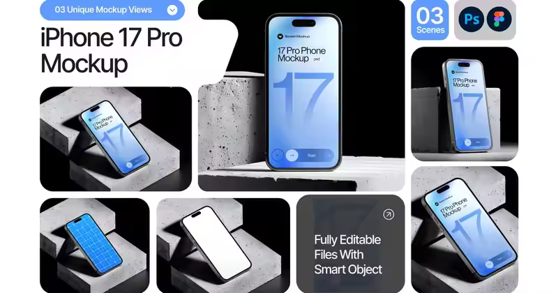 iPhone 17 Pro 智能手机屏幕模型套装